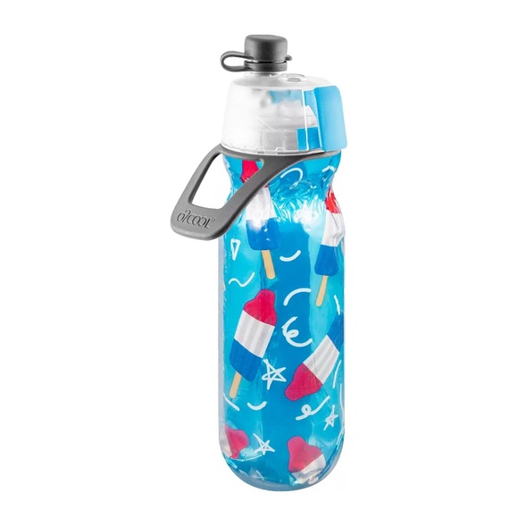 O2COOL Mist N'Sip Bomb Pop squeeze sports water bottle 20 oz Popsicles BPA free - Picture 1 of 9